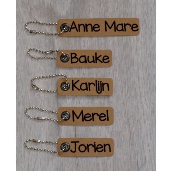 Sleutelhanger met naam (kraft)